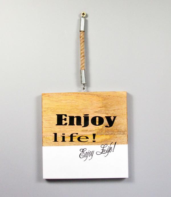 Wandbild Landhaus Schild Enjoy Life Holz