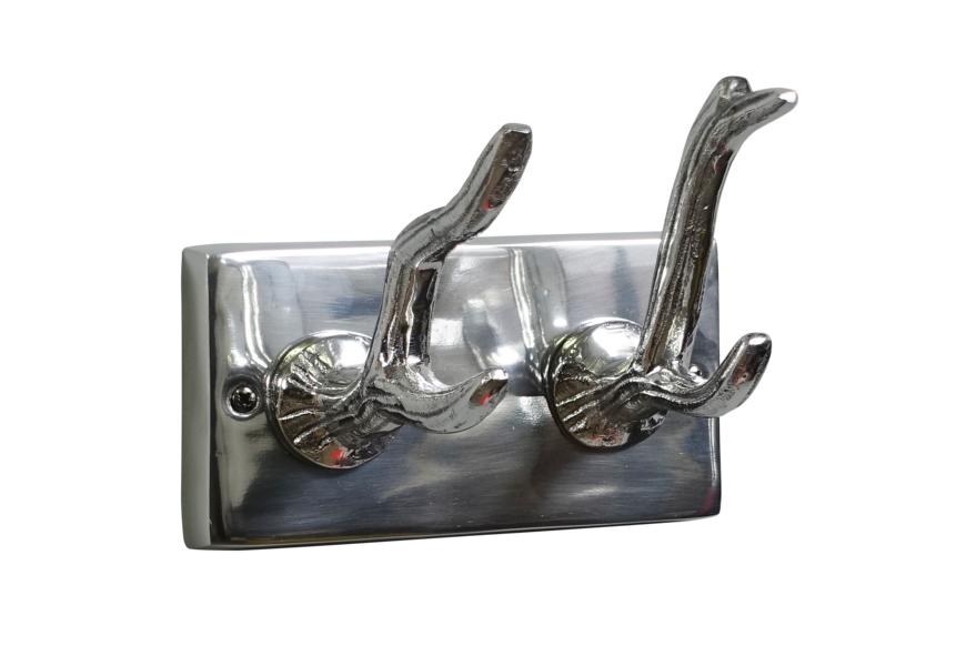 Garderobe "Geweih" Aluminium Silber 2 Haken