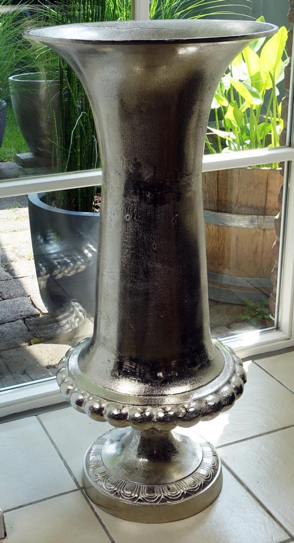 Vase Dekovase Silber aus Aluminium (Metall)