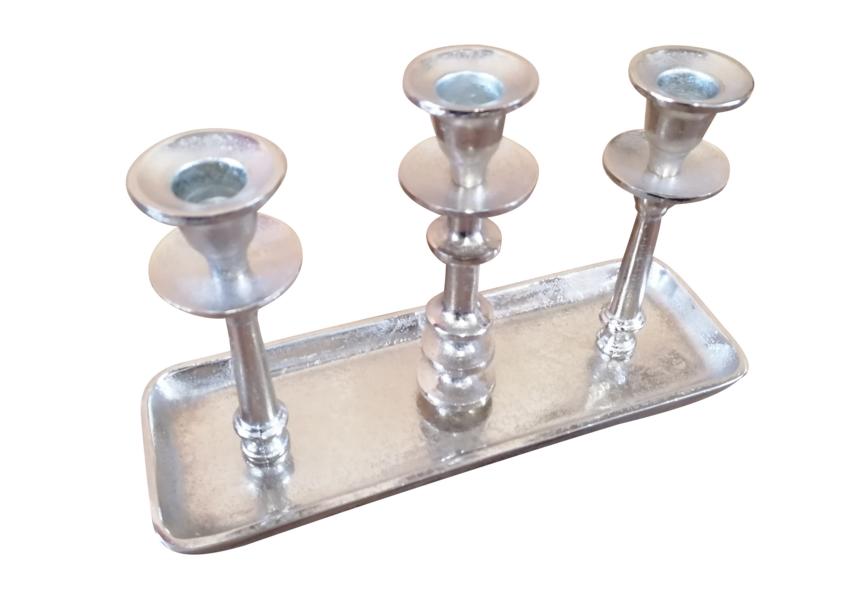 Kerzenständer Kerzenhalter Silber aus Aluminium (Metall)