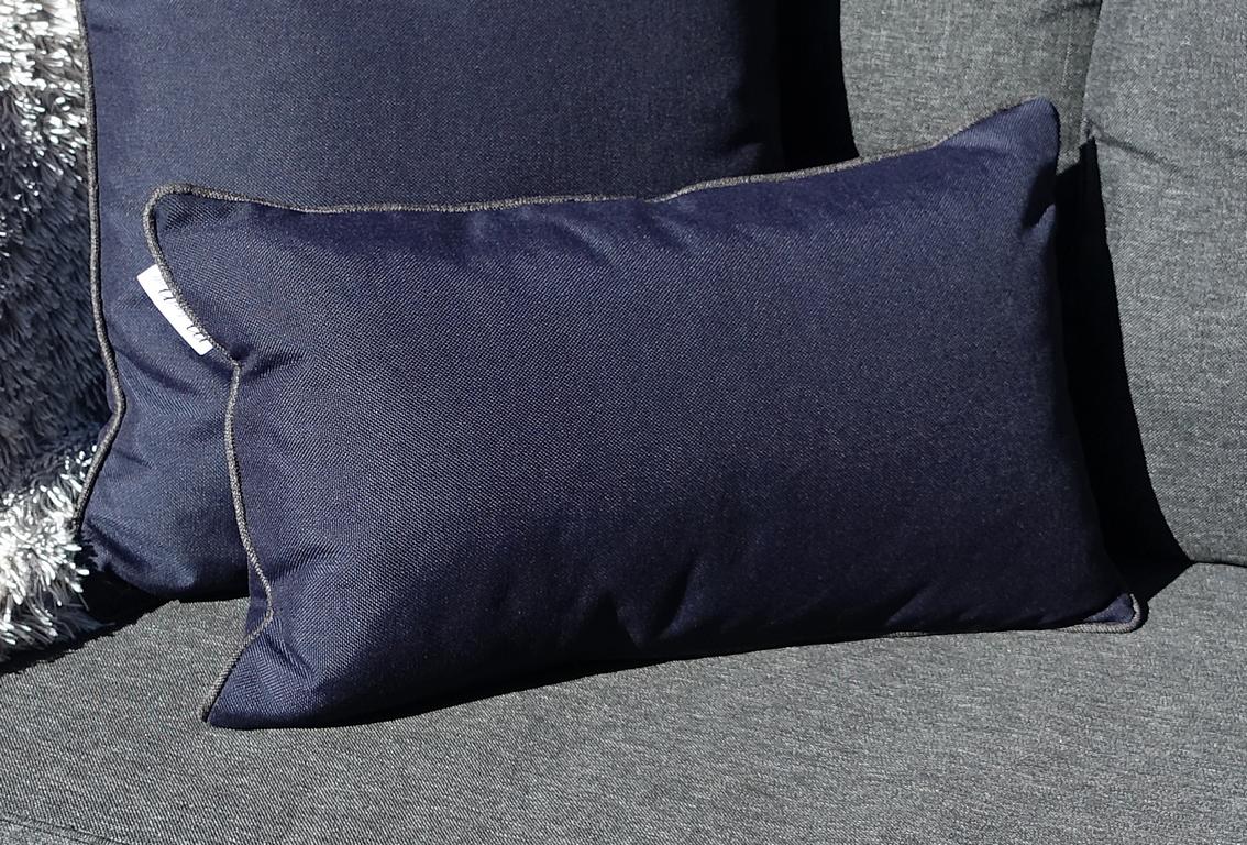 Kissen Outdoor Dunkelblau Anthrazit Premium-Qualität 30x50 cm
