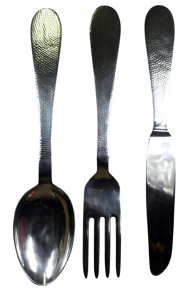 Dekobesteck Wandbesteck Silber Aluminium XL 62 cm