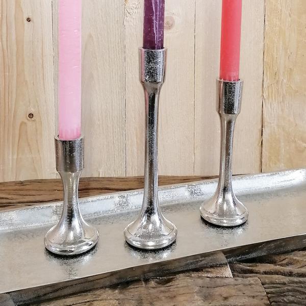 Kerzenständer Kerzenhalter Silber aus Aluminium (Metall)