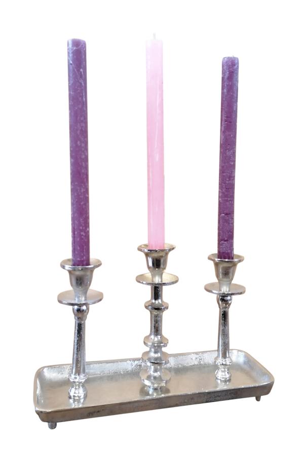 Kerzenständer Kerzenhalter Silber aus Aluminium (Metall)