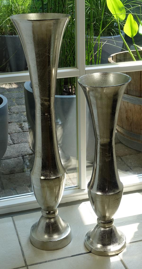 Vase Dekovase Silber aus Aluminium (Metall)