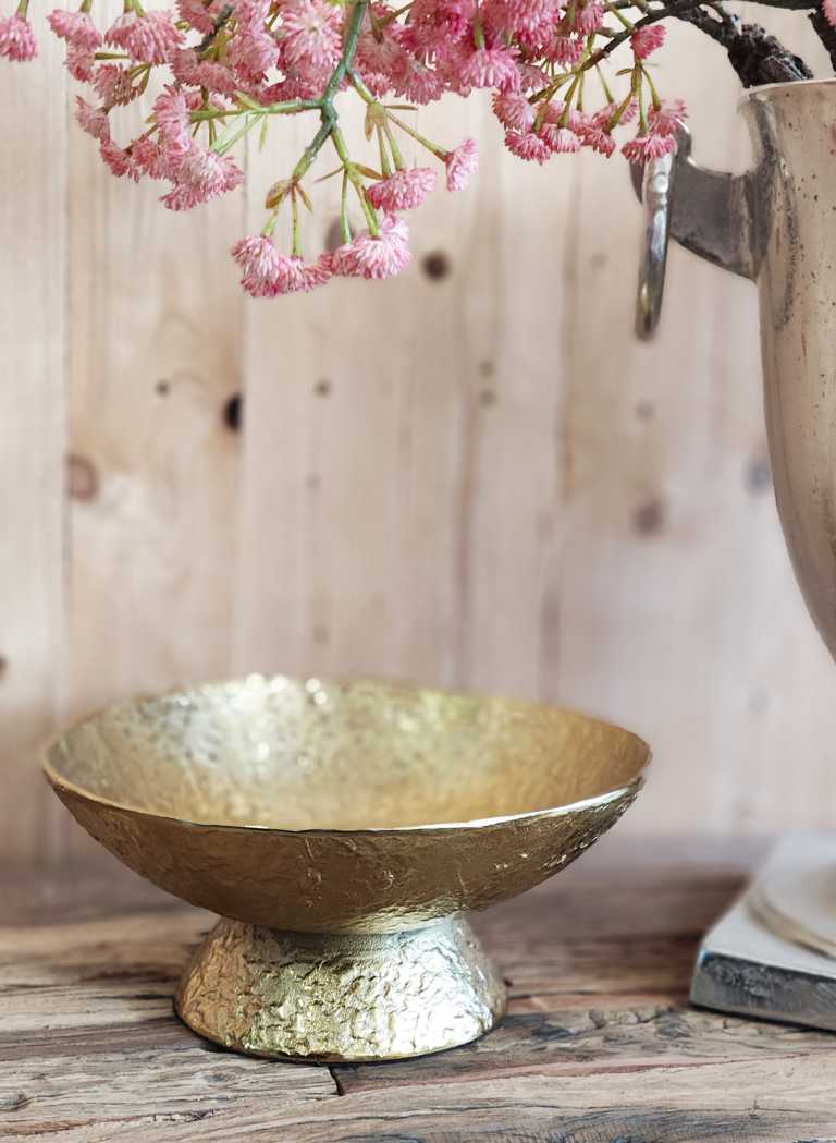 Schale Gold Rund aus Aluminium (Metall)