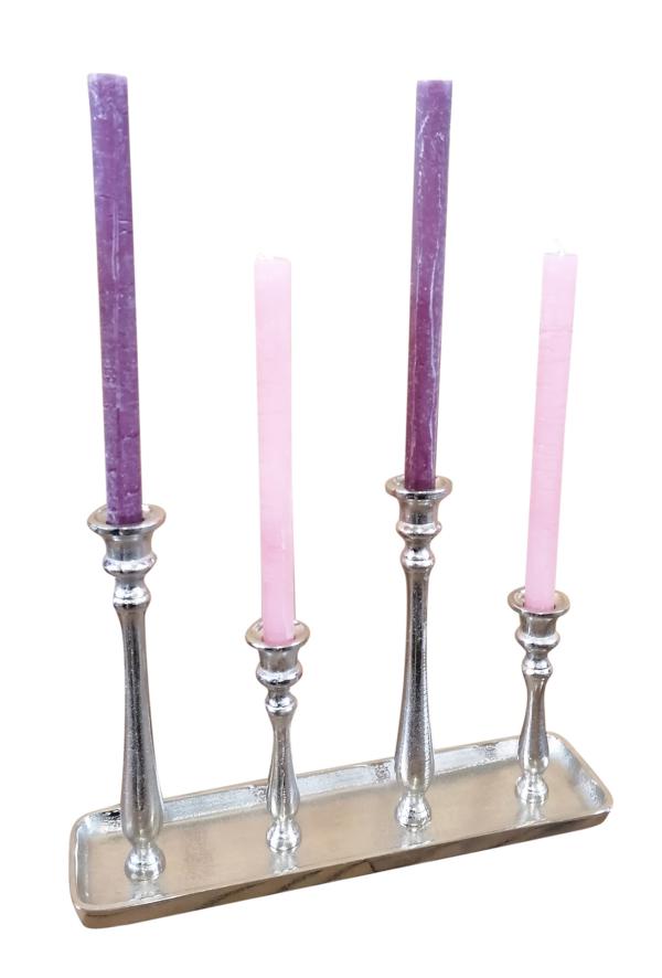 Kerzenständer Kerzenhalter Silber aus Aluminium (Metall)