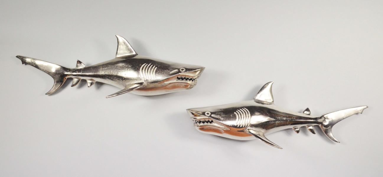 Hai Wanddeko Wanddekoration Silber Aluminium Metall