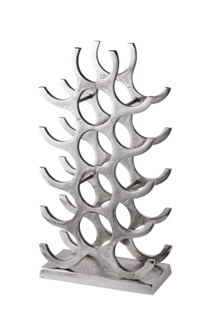 Weinregal Flaschenregal Silber aus Metall für 15 Flaschen