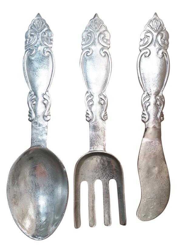 Besteck Wanddekoration Silber 64 cm